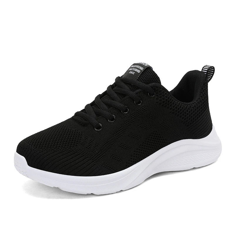 Women's Sport Sneakers with Comfort Sole – White & Orange
