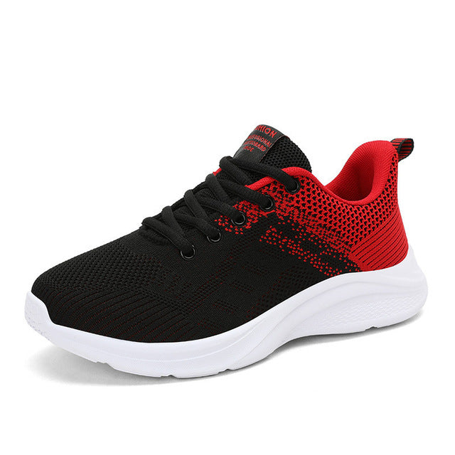 Women's Sport Sneakers with Comfort Sole – Black & Red