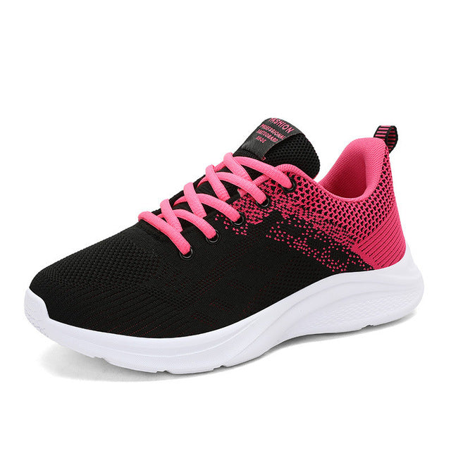 Women's Sport Sneakers with Comfort Sole – Black & Pink