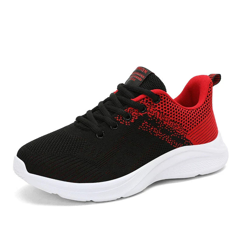 Women's Sport Sneakers with Comfort Sole – White & Orange