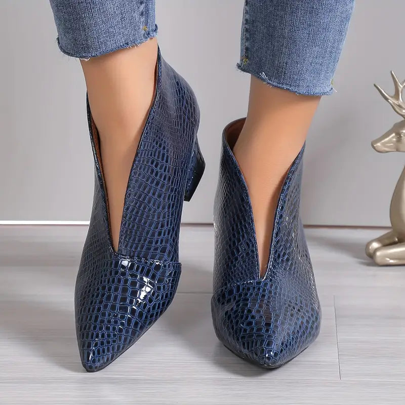 Women's Stiletto Ankle Boots with V-Cut