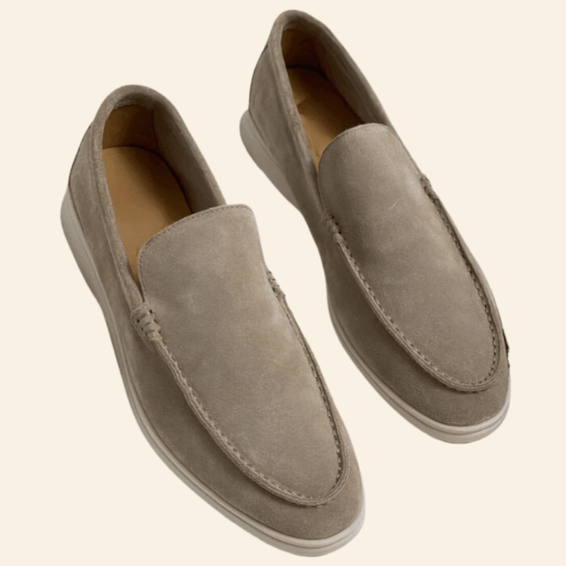 Women's Luxurious Suede-Look Slip-On Loafers – Khaki