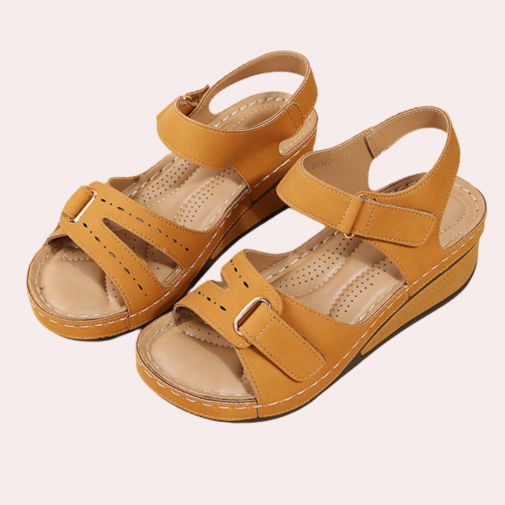Women's Summer Sandals with Straps and Open Toe – Brown