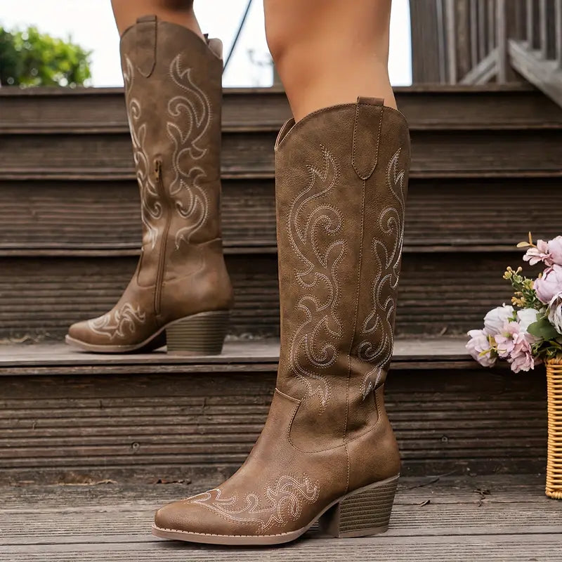 Women's Tall Heeled Cowboy Boots