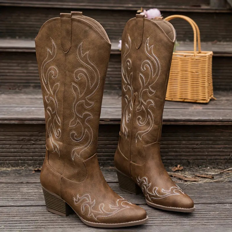 Women's Tall Heeled Cowboy Boots