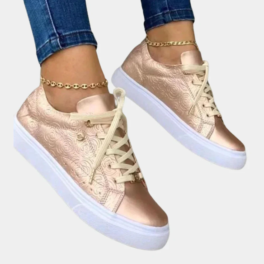 Women's Vegan Leather Sneakers with Cushioning