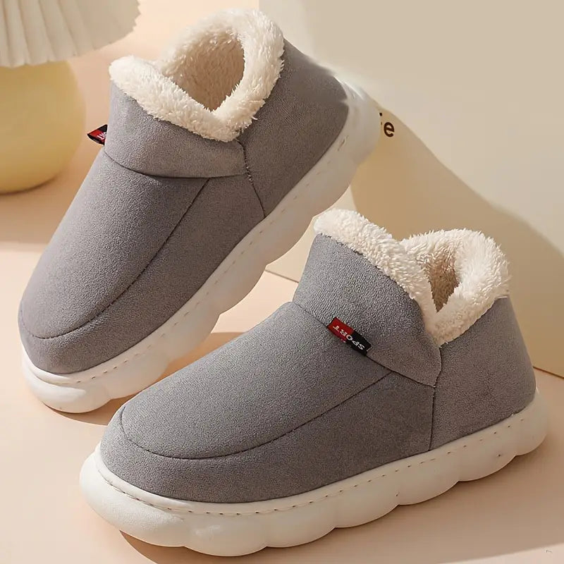 Women's Warm Higher Ankle Slippers – Grey