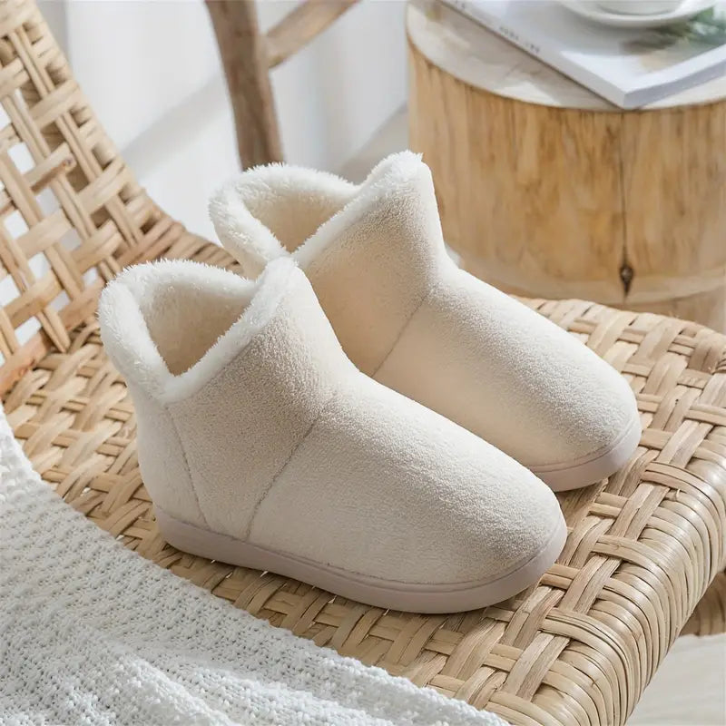 Women's Warm Indoor Slippers – Beige
