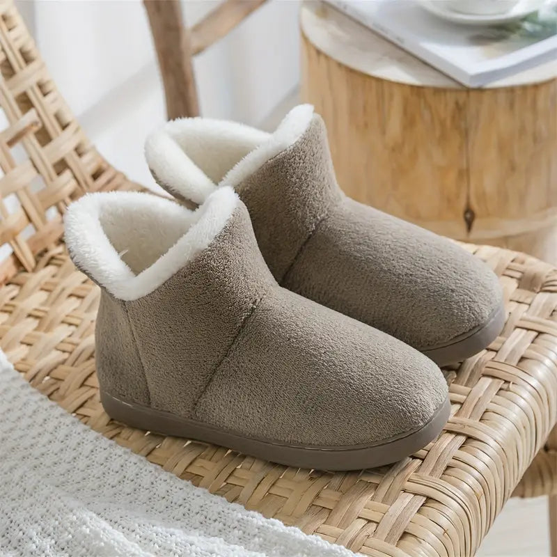 Women's Warm Indoor Slippers – Khaki