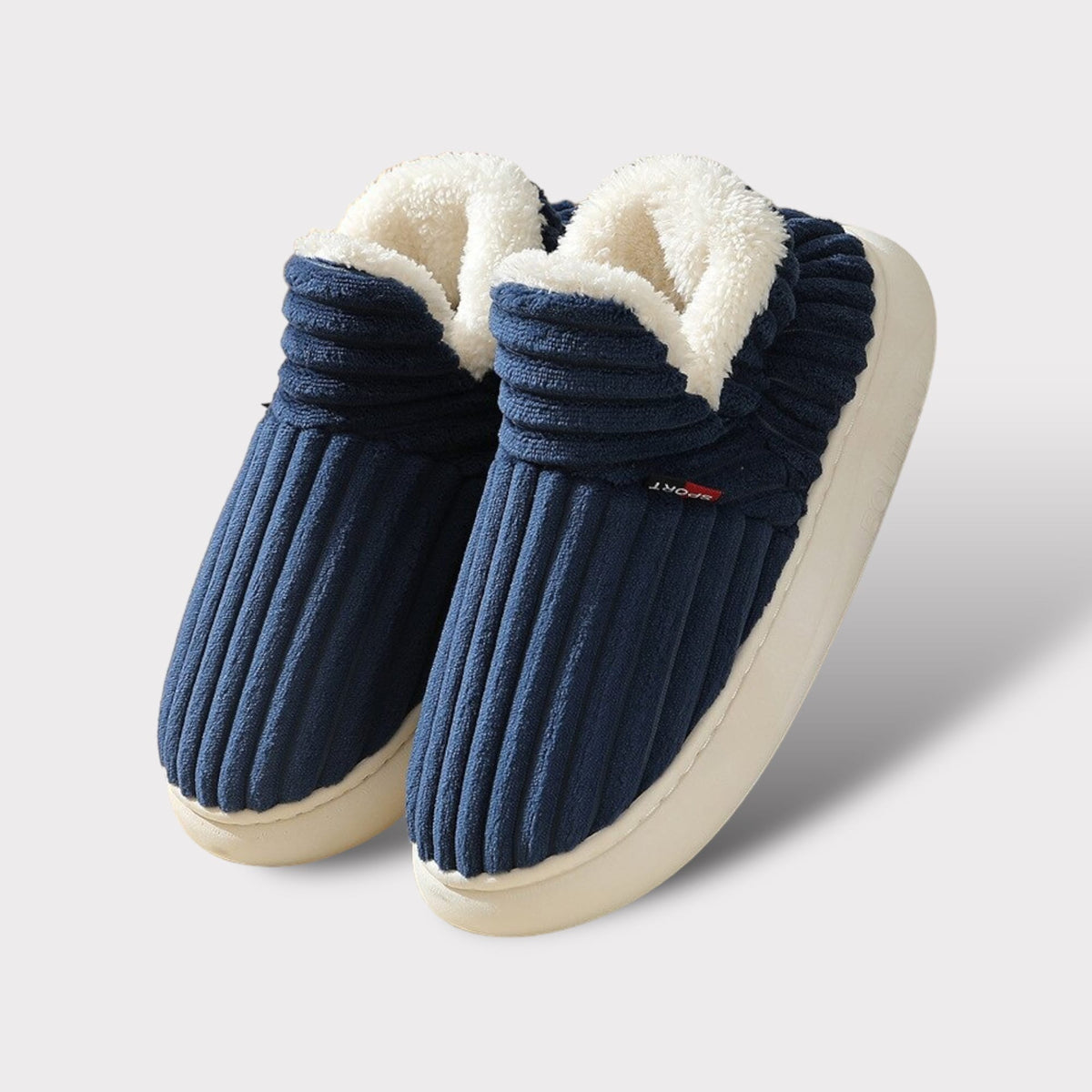 Women's Warm Slippers with Fleece Lining – Blue