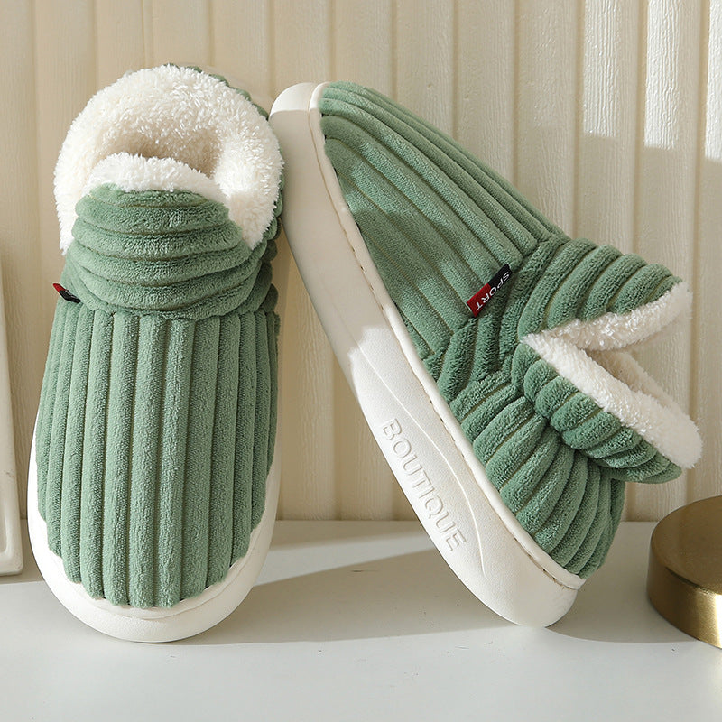 Women's Warm Slippers with Fleece Lining – Green