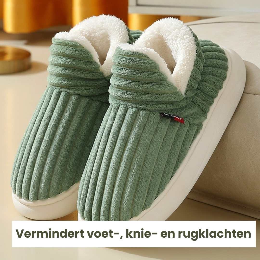 Women's Warm Slippers with Fleece Lining – Green
