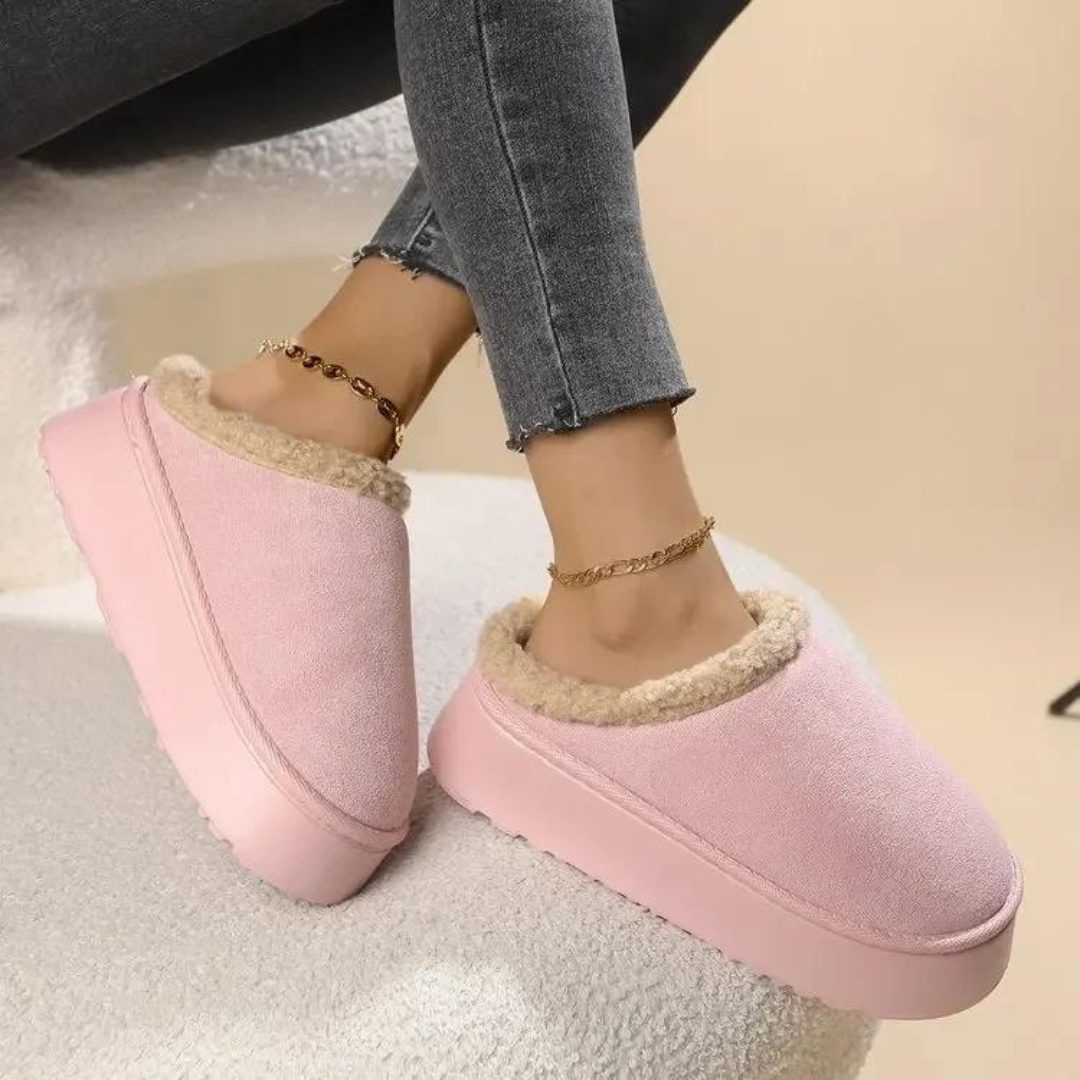 Women's Warm Slippers with Luxurious Lining – Pink