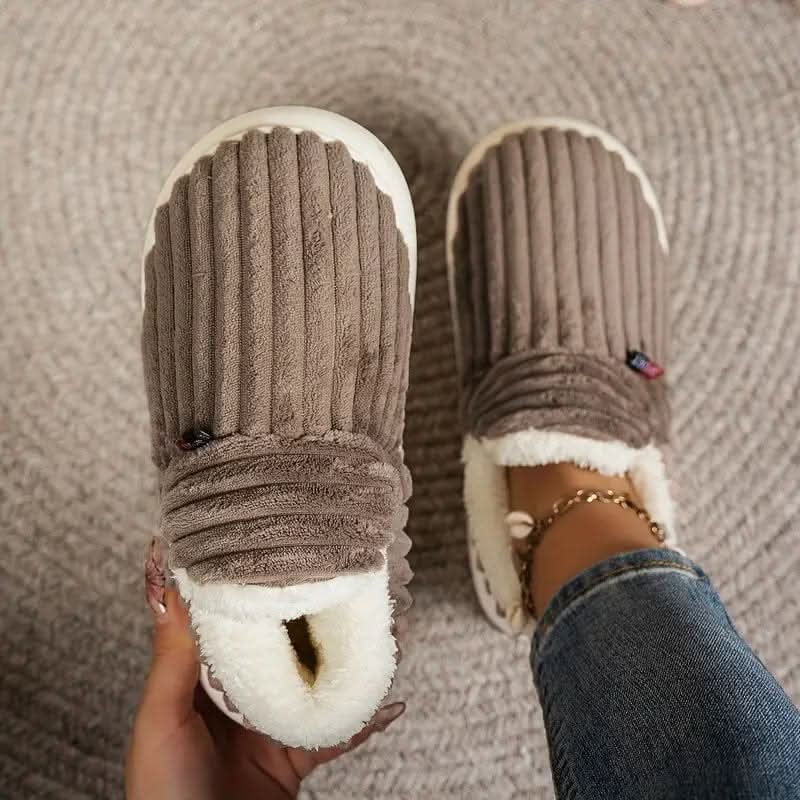 Women's Warm Thermal Indoor Slippers – Brown