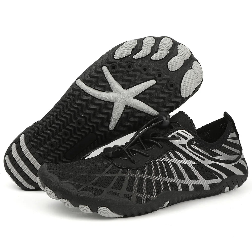 Women's Water Shoes, Breathable and Quick-Drying – Black & Silver