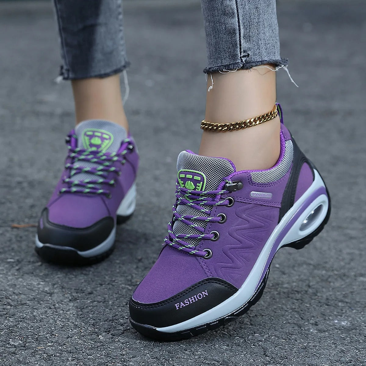 Women's Waterproof Hiking Boots, Comfortable – Purple