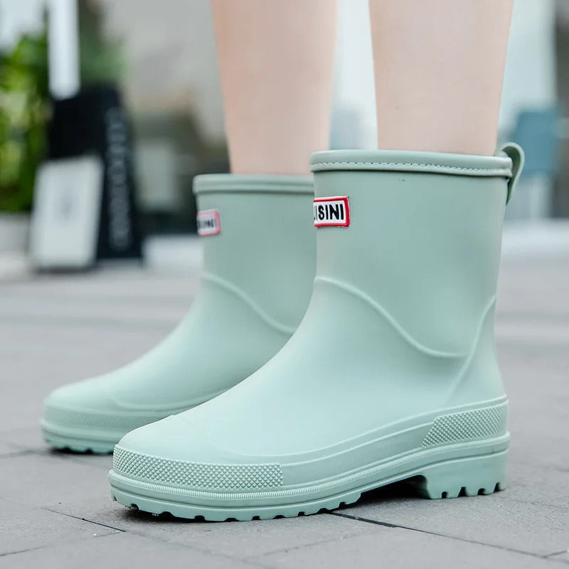 Women's Waterproof Mid-Calf Rain Boots – Khaki