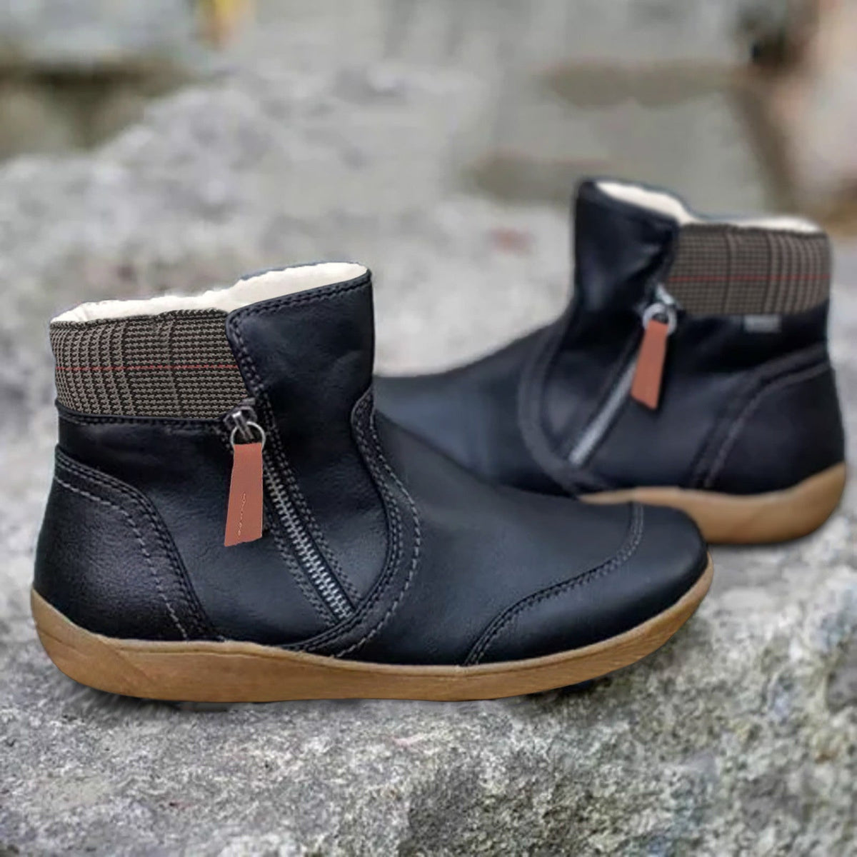 Women's Waterproof Non-Slip Ankle Boots for Everyday – Black
