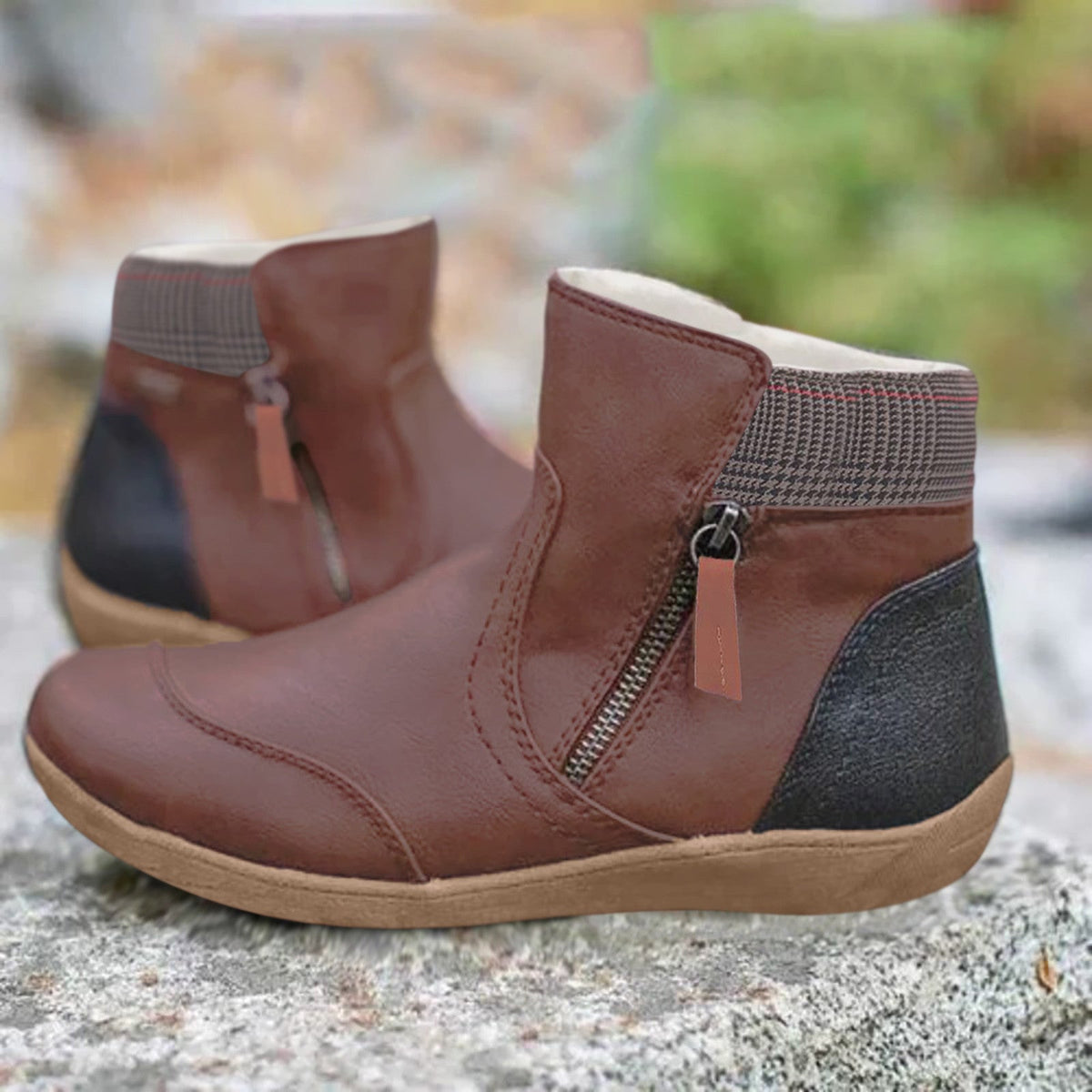 Women's Waterproof Non-Slip Ankle Boots for Everyday – Brown