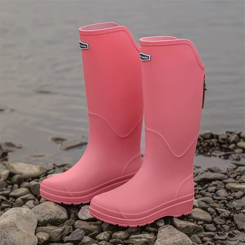 Women's Waterproof Rain Boots, Lightweight and Non-Slip – Pink