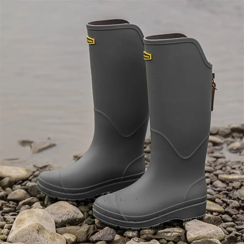 Women's Waterproof Rain Boots, Lightweight and Non-Slip – Dark Grey