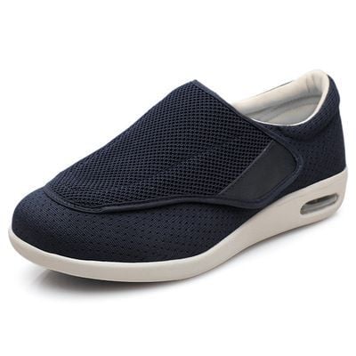 Women's Wide-Fit Comfort Shoes with Velcro – Dark Blue