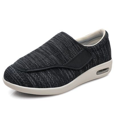 Women's Wide-Fit Comfort Shoes with Velcro – Dark Blue
