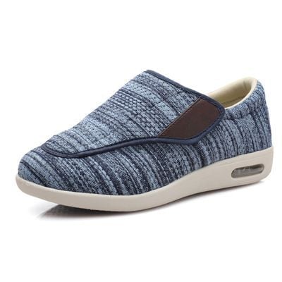 Women's Wide-Fit Comfort Shoes with Velcro – Light Blue
