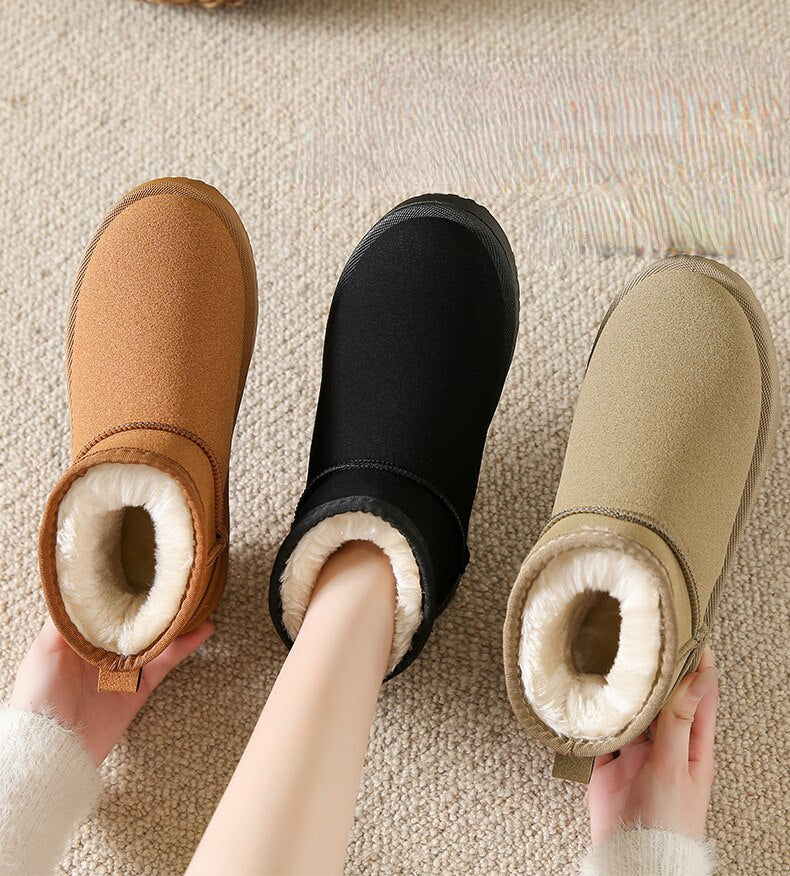 Women's Winter Ankle Boots with Faux-Fur Lining