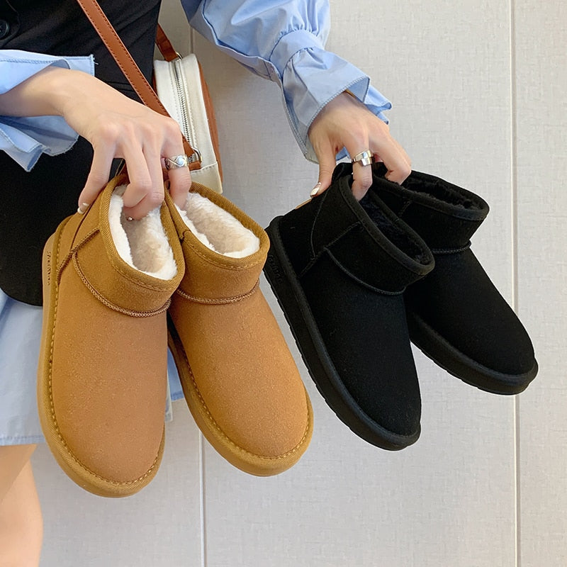 Women's Winter Ankle Boots with Faux-Fur Lining