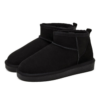Women's Winter Ankle Boots with Faux-Fur Lining – Black