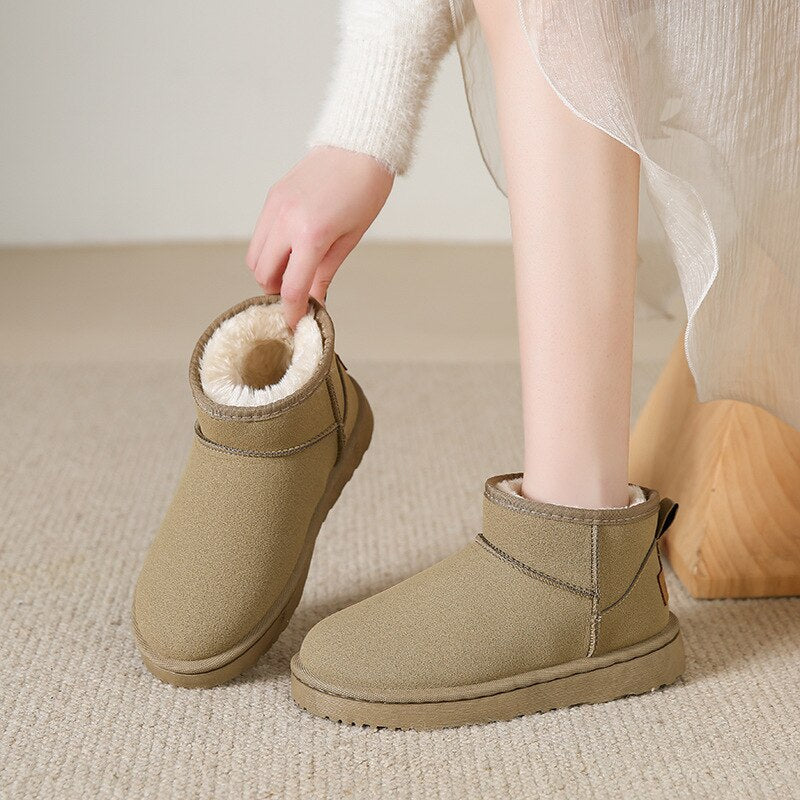 Women's Winter Ankle Boots with Faux-Fur Lining