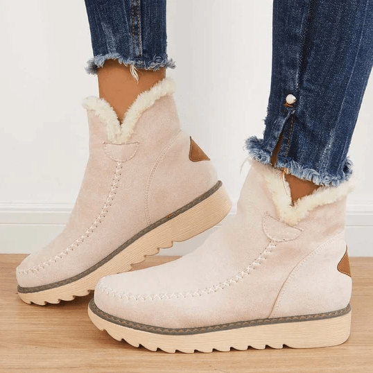 Women's Winter Boots with a Warm Interior – Beige