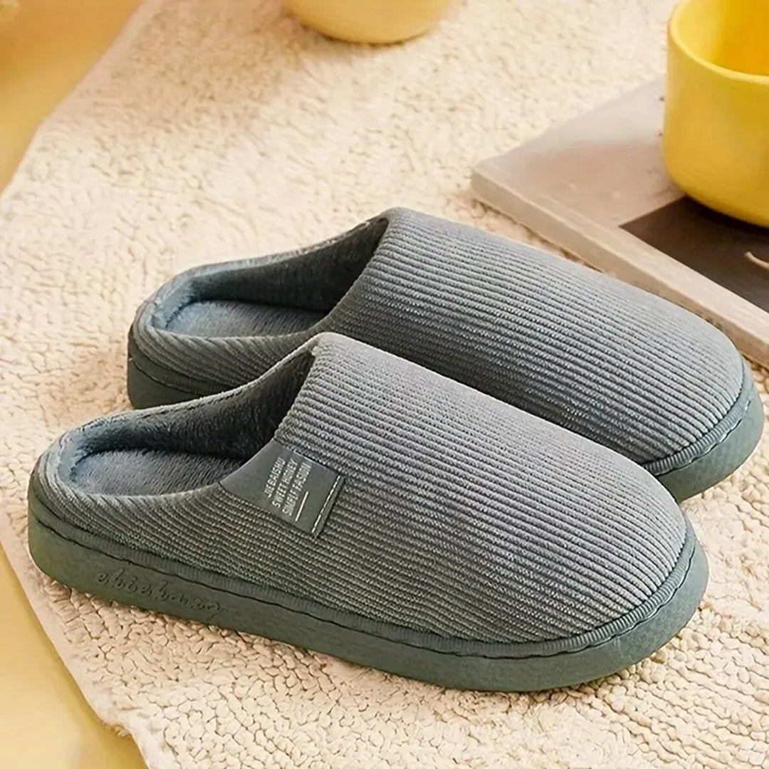 Women's Winter Slip-On Slippers, Warm – Grey