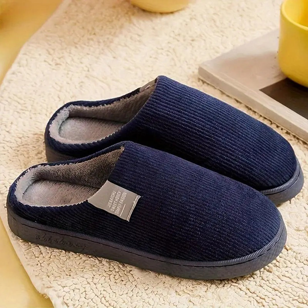 Women's Winter Slip-On Slippers, Warm – Navy