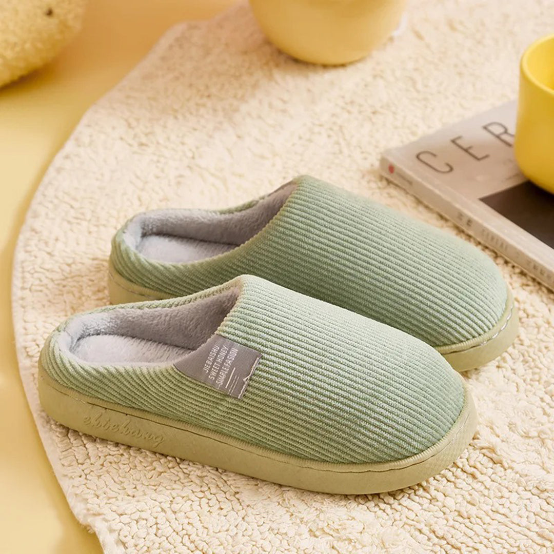 Women's Winter Slip-On Slippers, Warm – Green