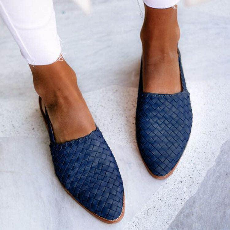 Women's Woven Sandals with Slingback Strap – Blue