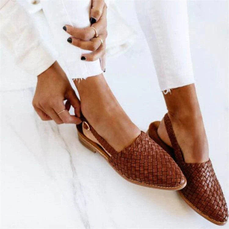Women's Woven Sandals with Slingback Strap